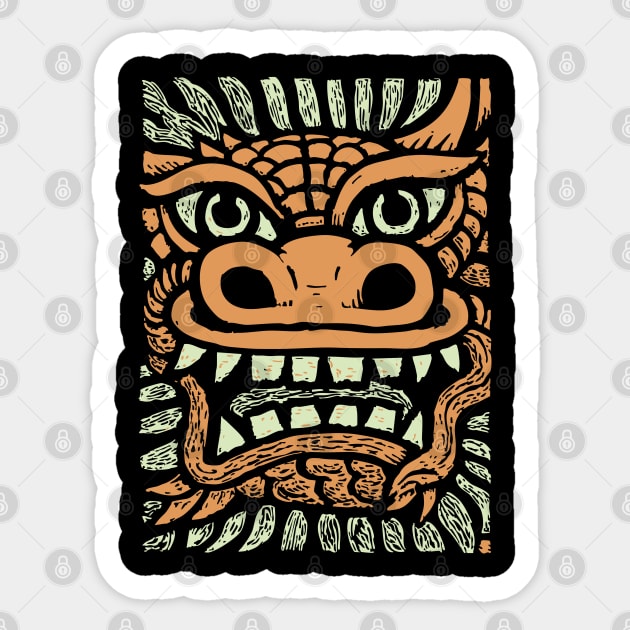 Ornate Dragon Mask | Pastel Mythical Guardian Sticker by TuncGK